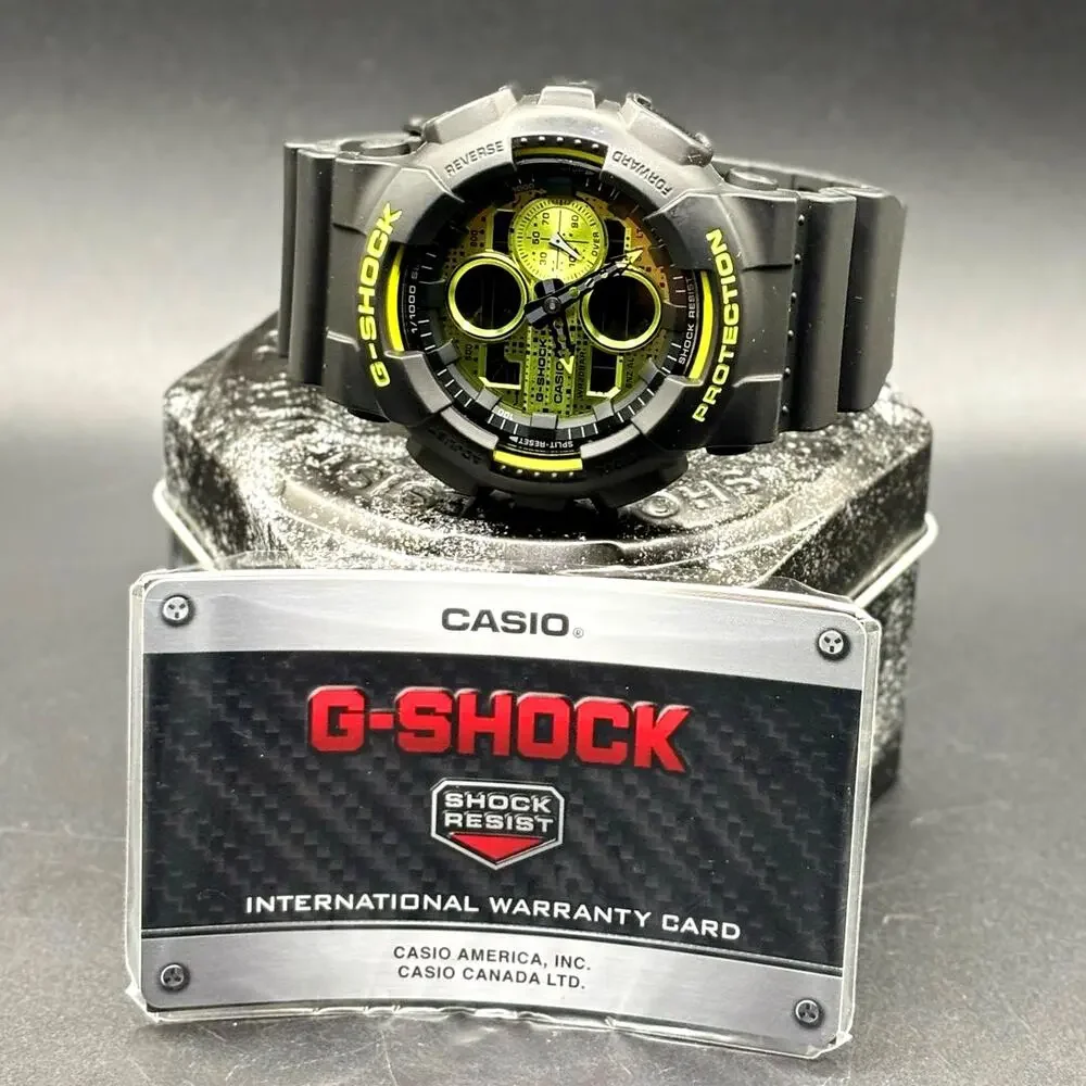 Casio G-Shock GA140DC-1A Analog Digital Black Vivid Yellow Men's Watch